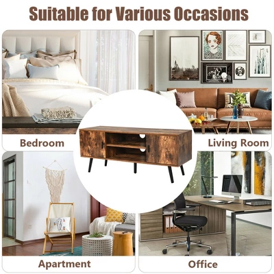 Costway Industrial TV Stand Entertainment Center For TV's Up To 55" W/ Storage Cabinets 7 Costway Industrial TV Stand Entertainment Center For TV's Up To 55" W/ Storage Cabinets - Image 7