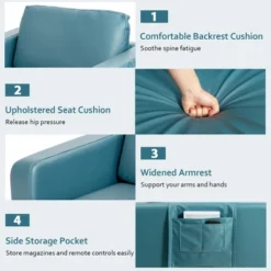 Costway Set Of 2 Leathaire Fabric Accent Armchair Single Sofa W/Side Storage Pocket -Costway GUEST 4bcb3d68 983e 4b70 9ca5 2a1526061645