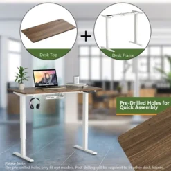 Costway Universal Tabletop For Standard & Standing Desk Frame Walnut -Costway GUEST 4bf987f5 3fea 4f2f 9c65 8a57763fc21a