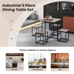 Costway 5-Piece Dining Table Set Square Kitchen Table Set With Stools For Small Spaces -Costway GUEST 4c29f4d9 35f3 4636 826f c39941072d9a