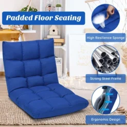 Costway Adjustable 14-Position Floor Chair Folding Lazy Gaming Sofa Lounge Chair GrayBlue Coffee 20 Costway Adjustable 14-Position Floor Chair Folding Lazy Gaming Sofa Lounge Chair GrayBlue Coffee -Costway GUEST 4c5d2963 a098 4b77 9573 acb7234ac43c
