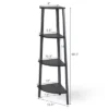 Costway 4-Tier Corner Shelf Metal Storage Rack Domestic Bookcase Display Stand Wood Grey