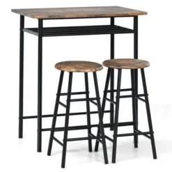 Costway 3 Pieces Bar Table Set Counter Height Dining Pub Table W/ 2 Stools 20 Costway 3 Pieces Bar Table Set Counter Height Dining Pub Table W/ 2 Stools -Costway GUEST 4cbc6b30 2918 4d3e afa7 21afad24a464