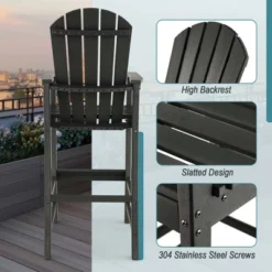 Costway Outdoor HDPE Bar Height Stool Patio Tall Chair Armrest Footrest All Weather 13 Costway Outdoor HDPE Bar Height Stool Patio Tall Chair Armrest Footrest All Weather -Costway GUEST 4d11afc9 f7bb 4fbb 9367 529bb582b612