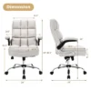 Costway High Back Big & Tall Office Chair Adjustable Swivel W/Flip-up Arm