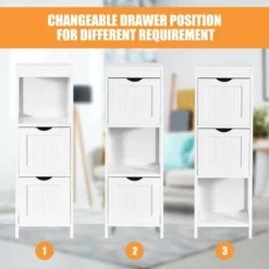 Costway Bathroom Floor Cabinet Side Wooden Storage Organizer W/ Removable Drawers White 16 Costway Bathroom Floor Cabinet Side Wooden Storage Organizer W/ Removable Drawers White -Costway GUEST 4d77648e 9ddd 4b7f b7c8 108164f071e1