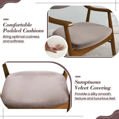 Costway PU Leather Dining Chair Set Of 2 With Padded Seat & Back Armrests Rubber Wood Frame Black/Brown 6 Costway PU Leather Dining Chair Set Of 2 With Padded Seat & Back Armrests Rubber Wood Frame Black/Brown - Image 6