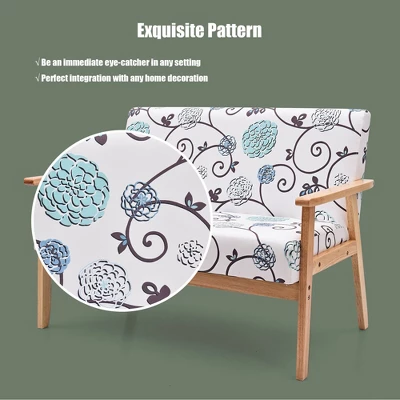 Costway Modern Fabric Loveseat Sofa Couch Upholstered 2-Seat Wood Armchair 7 Costway Modern Fabric Loveseat Sofa Couch Upholstered 2-Seat Wood Armchair - Image 7