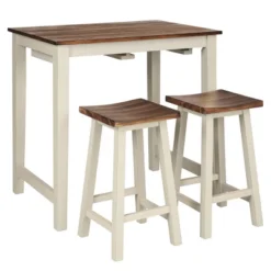 Costway 3-Piece Bar Table Set Counter Pub Table& 2 Saddle Bar Stools W/ Hanging Design 12 Costway 3-Piece Bar Table Set Counter Pub Table& 2 Saddle Bar Stools W/ Hanging Design -Costway GUEST 4ddb2409 f317 4287 98b3 c3cee6fbb7f6