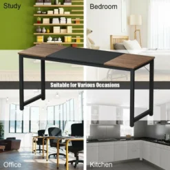 Costway 63'' Dining Table Rectangular Two-Tone Kitchen Table For 6 People W/ Metal Frame -Costway GUEST 4df7f6a4 2a7d 47e8 9757 b40679a3a078