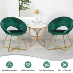 Costway Set Of 2 Accent Velvet Chairs Dining Chairs Arm Chair W/Golden Legs 16 Costway Set Of 2 Accent Velvet Chairs Dining Chairs Arm Chair W/Golden Legs -Costway GUEST 4e6b265a 3391 4868 a19b 26cb9f9fca5f
