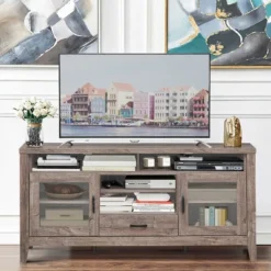 Costway TV Stand Tall Entertainment Center Hold Up To 65'' TV W/ Glass Storage & Drawer 11 Costway TV Stand Tall Entertainment Center Hold Up To 65'' TV W/ Glass Storage & Drawer -Costway GUEST 4e81a090 834f 464f 8cdc 492065f3ac9b