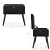 Costway Velvet Storage Ottoman Tufted Flip Top Vanity Stool Footrest With Wood Legs