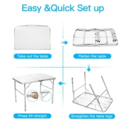 Costway Patio Folding Camping Table Aluminum Adjustable Portable Outdoor Indoor -Costway GUEST 4f95523d 880a 4856 860e 27dd9823c6be