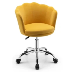 Costway Velvet Petal Shell Office Chair Adjustable Swivel Accent Vanity Armchair YellowBlueGreyPink -Costway GUEST 4fe8aa81 2737 4f67 9a50 7cb22232c619