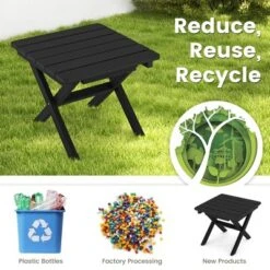 Costway Outdoor Folding Side Table Weather-Resistant HDPE Adirondack Table Black/Gray -Costway GUEST 4feafd97 bebd 4e07 a5ff ec8214996d5c 1
