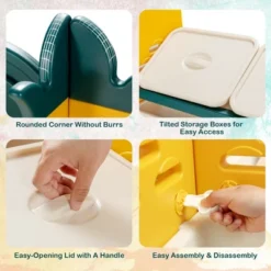 Costway 3-in-1 Kids Toy Storage Organizer Bookshelf Corner Rack W/ Plastic Bins -Costway GUEST 5022ccd4 19ee 4513 ac2d c9fea51e8459