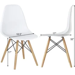 COSTWAY Set Of 4 Mid Century Modern Style Dining Side Chair Wood Leg -Costway GUEST 502ff41b 3ed5 40a8 8172 de3c29c107f0