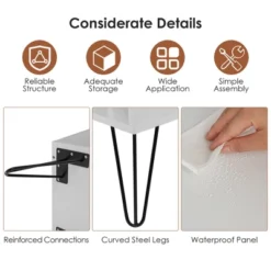 Costway Record Player Stand Turntable Stand Display Shelf 21" L X 18" W X 34"H White -Costway GUEST 50617651 93d3 4605 bd4b b4b0287f0968