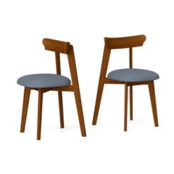 Costway Wood Dining Chairs Set Of 2/4 With Rubber Wood Frame Padded Seat & Curved Backrest -Costway GUEST 50f110df 52be 4674 9322 eeac4b9e7e62