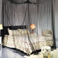 4 Corner Post Bed Canopy Mosquito Net Full Queen King Size Netting Bedding Black -Costway GUEST 5139b201 0676 402c 8722 dcd38685fc22