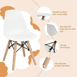 Costway 4 PCS Kids Chair Set Mid-Century Modern Style Dining Chairs W/ Wood Legs 14 Costway 4 PCS Kids Chair Set Mid-Century Modern Style Dining Chairs W/ Wood Legs -Costway GUEST 515a014c 8275 4784 b7bf 8110f1ea9d98