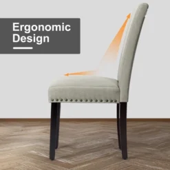 Costway Set Of 2 Fabric Dining Chairs Upholstered With Nailhead Trim 17 Costway Set Of 2 Fabric Dining Chairs Upholstered With Nailhead Trim -Costway GUEST 51d96984 e7cf 466f be2d df0bf772e523 1
