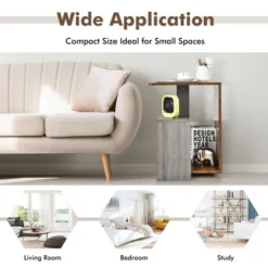 Costway 2PCS 3 Tier Sofa Side End Table Storage Shelf Compact For Living Room Bedroom -Costway GUEST 52074785 8618 4f29 9a33 03412634d254