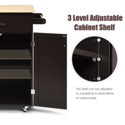 Costway Rolling Kitchen Island Utility Kitchen Cart Storage Cabinet Brown/White -Costway GUEST 52c1e458 0e3e 4301 add2 dfab8a2605a9