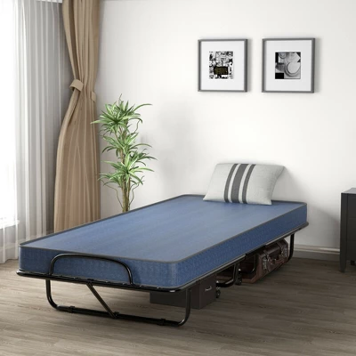 Costway Folding Bed With Memory Foam Mattress Portable Rollaway Guest Cot Memory Foam Navy Made In Ital 2 Costway Folding Bed With Memory Foam Mattress Portable Rollaway Guest Cot Memory Foam Navy Made In Ital - Image 2