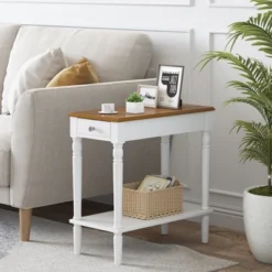 Costway 2 PCS 2-tier End Side Narrow Table Nightstand W/ Drawer For Living Room Bedroom 17 Costway 2 PCS 2-tier End Side Narrow Table Nightstand W/ Drawer For Living Room Bedroom -Costway GUEST 5364b8b5 e1d7 4cd3 a280 c906c864ea98