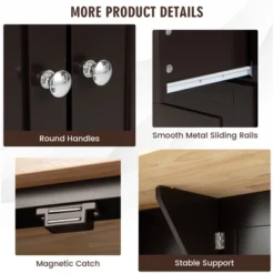 Costway Kitchen Island Cart On Wheels, Mobile Kitchen Island Rolling Island Trolley W/ 2-Door Cabinet -Costway GUEST 537706af 2e5d 4e03 9644 4c1dadb8640d