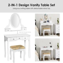 Costway Vanity Table Dressing Table 5 Make Up Table Stool 17 Costway Vanity Table Dressing Table 5 Make Up Table Stool -Costway GUEST 53fffcbf beb3 490e 92aa b6e0fefca3a6