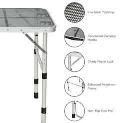 Costway Folding Grill Table For Camping Lightweight Aluminum Metal Grill Stand Table -Costway GUEST 54606aa2 83f1 4ce8 8b51 a3561c93d1cb