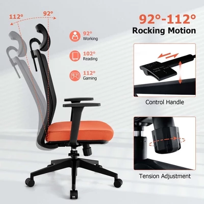 Costway Mesh Office Chair Big Tall Ergonomic Executive Chair Height Adjustable 400 Lbs 5 Costway Mesh Office Chair Big Tall Ergonomic Executive Chair Height Adjustable 400 Lbs - Image 5