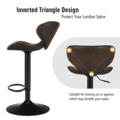 Costway Set Of 4 Adjustable Bar Stools Swivel Bar Chairs Pub Kitchen Retro Brown 14 Costway Set Of 4 Adjustable Bar Stools Swivel Bar Chairs Pub Kitchen Retro Brown -Costway GUEST 552ca422 11ad 4a4a bdc1 42b0aee453fb