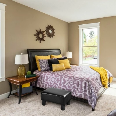 Costway Small Ottoman Footrest PU Leather Footstool Rectangular Seat Stool Black 2 Costway Small Ottoman Footrest PU Leather Footstool Rectangular Seat Stool Black - Image 2