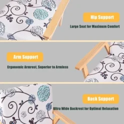 Costway Modern Accent Armchair Fabric Lounge Chair W/Rubber Wood Leg White&Blue Floral 15 Costway Modern Accent Armchair Fabric Lounge Chair W/Rubber Wood Leg White&Blue Floral -Costway GUEST 55bb53c8 04be 41cc b1d2 fd390323e70e