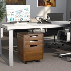 Costway 3 Drawer Rolling File Cabinet W/ Wheels Vertical Printer Stand Walnut -Costway GUEST 567a3198 d655 4074 8115 3b2c6774f1ca