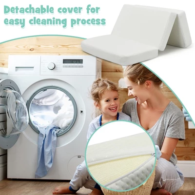 Tri-Fold Pack N Play Mattress Pad Foldable Crib Mattress Soft Memory Foam 6 Tri-Fold Pack N Play Mattress Pad Foldable Crib Mattress Soft Memory Foam - Image 6