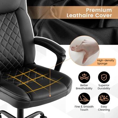 Costway Adjustable Office Desk Chair Ergonomic Executive Chair With Padded Headrest Armrest 5 Costway Adjustable Office Desk Chair Ergonomic Executive Chair With Padded Headrest Armrest - Image 5