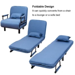 Costway Folding Sofa Bed Sleeper Convertible Armchair Leisure Chaise Lounge Couch Blue 12 Costway Folding Sofa Bed Sleeper Convertible Armchair Leisure Chaise Lounge Couch Blue -Costway GUEST 578ac6ea 0ec0 4702 923a f27711a400f2
