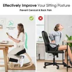 Costway Ergonomic Kneeling Chair Rocking Stool Upright Posture Office Furniture BlackGrey -Costway GUEST 57c109f7 ad37 4d49 81d9 9794ab8a086c