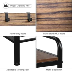 Costway Industrial Coat Rack Shoe Bench Hall Tree Entryway Storage Shelf With 9 Hooks 15 Costway Industrial Coat Rack Shoe Bench Hall Tree Entryway Storage Shelf With 9 Hooks -Costway GUEST 57f8602a 6dda 4fbb ab83 a8b3ba11168d