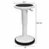Costway Wobble Chair Height Adjustable Active Learning Stool Sitting Home Office Silicone White