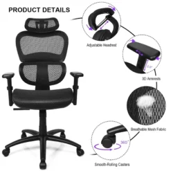 Mesh Office Chair Recliner High Back Adjustable With Headrest & Lumbar Support -Costway GUEST 58441e5a 19e0 4a7b ad44 f92327cc7093