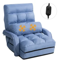 Costway Folding Floor Single Sofa Massage Recliner Chair W/ A Pillow 5 Adjustable Backrest Position Leisure Lounge Couch BlueRedWhite -Costway GUEST 58922e38 295d 4817 8f3a ec8f615d6491