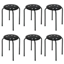 Costway Set Of 6 Portable Plastic Stack Stools Backless Classroom Seating -Costway GUEST 58aa4505 962e 470c bddc f6e312ba9954