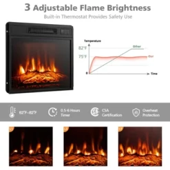 Costway 58'' 2-Tier Fireplace TV Stand W/18'' 1400W Electric Fireplace 65'' -Costway GUEST 592d0ab3 848c 4fec 8f10 bfc2ae0c43f5