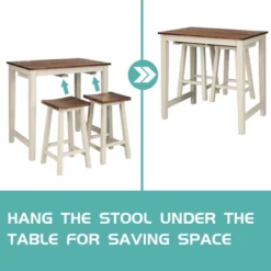 Costway 3-Piece Bar Table Set Counter Pub Table& 2 Saddle Bar Stools W/ Hanging Design 16 Costway 3-Piece Bar Table Set Counter Pub Table& 2 Saddle Bar Stools W/ Hanging Design -Costway GUEST 594a68fb ab3b 48d9 8ab6 ea9f35a1a7af